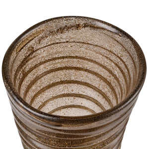 Atlas Metcalf Vase - Handcrafted Artisanal Decor for Stunning Light Play and Elegant Style in Any Room Small Bubbled Brown AC11479-01