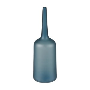 Atlas Moffat Art Glass Bottle - Elegant Tapered Design for Modern Home Decor and Chic Bud Vases Frosted Blue AC11483-02