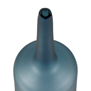 Atlas Moffat Art Glass Bottle - Elegant Tapered Design for Modern Home Decor and Chic Bud Vases Frosted Blue AC11483-02