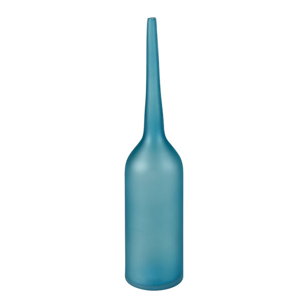 Atlas Moffat Art Glass Bottle - Elegant Tapered Design for Modern Home Decor and Chic Bud Vases Frosted Turquoise AC11483-03