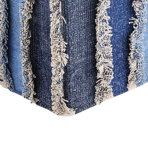 Atlas Mossley Pouf - Versatile Blue Fabric Accent for Modern Spaces | Extra Seating & Footrest Option AC11484-01