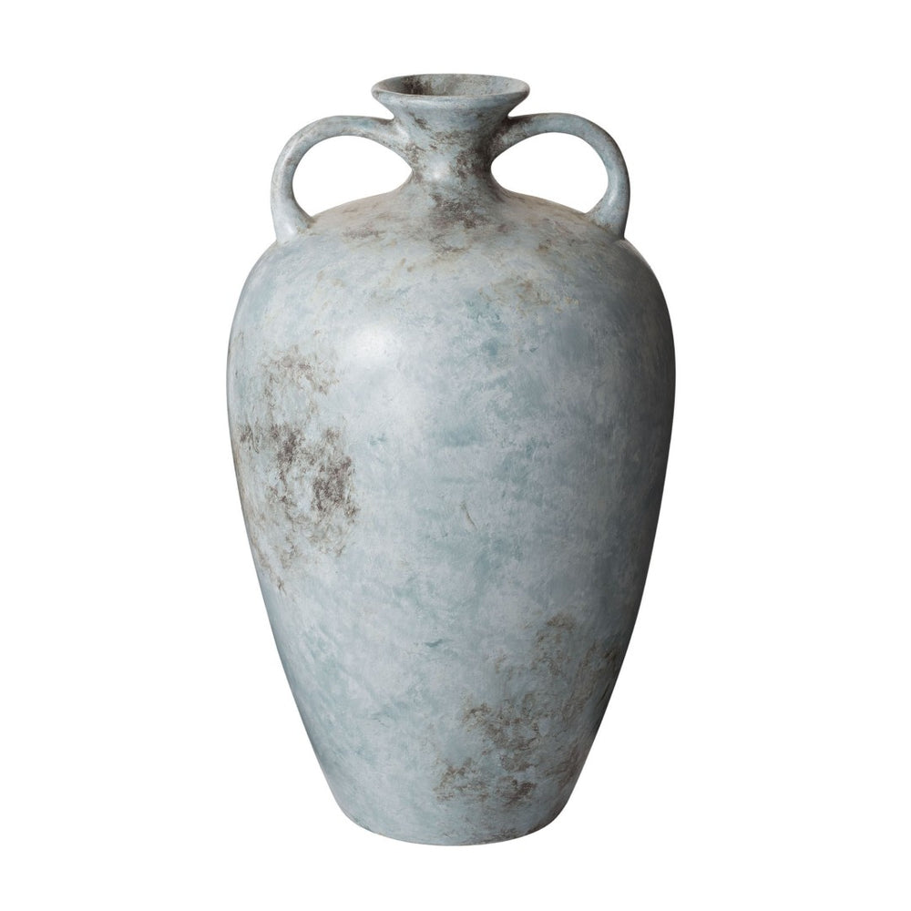 Atlas Mottled Starling Vase - Handcrafted Pale Blue Earthenware for Coastal-Inspired Home Decor Accents AC11485-01