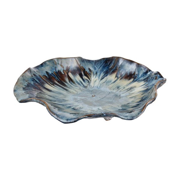 Atlas Mulry Charger - Handcrafted Prussian Blue Earthenware Plate for Unique Table Decor & Display AC11488-01