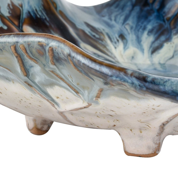 Atlas Mulry Charger - Handcrafted Prussian Blue Earthenware Plate for Unique Table Decor & Display AC11488-01