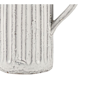 Atlas Muriel Large Aged White Glazed Pitcher - Rustic Terracotta Decor for Farmhouse & Modern Interiors AC11489-01