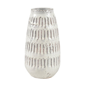 Atlas Muriel Large Earthenware Vase - Aged White Glazed Rustic Decor for Farmhouse & Coastal Interiors AC11491-01