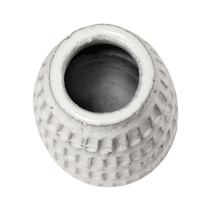 Atlas Muriel Large Earthenware Vase - Aged White Glazed Rustic Decor for Farmhouse & Coastal Interiors AC11491-01