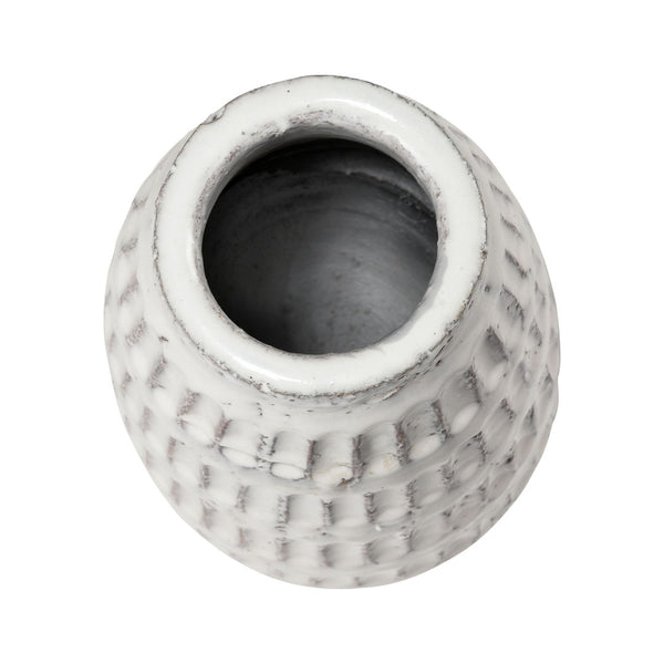 Atlas Muriel Large Earthenware Vase - Aged White Glazed Rustic Decor for Farmhouse & Coastal Interiors AC11491-01