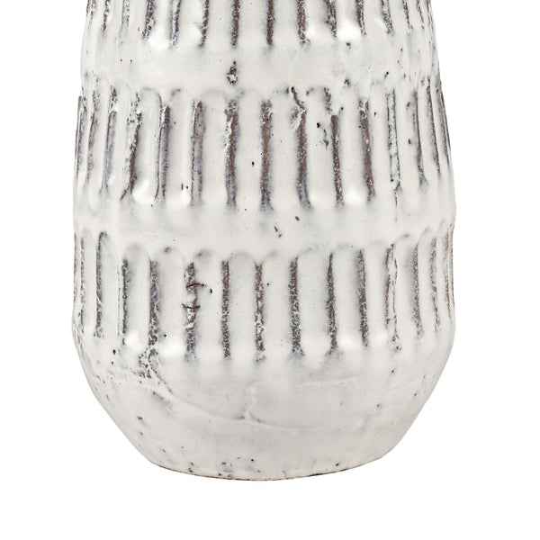 Atlas Muriel Large Earthenware Vase - Aged White Glazed Rustic Decor for Farmhouse & Coastal Interiors AC11491-01