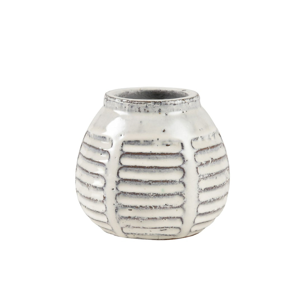 Atlas Muriel Vase - Charming Aged White Terracotta for Rustic Coastal Farmhouse Decor and Accents AC11492-01