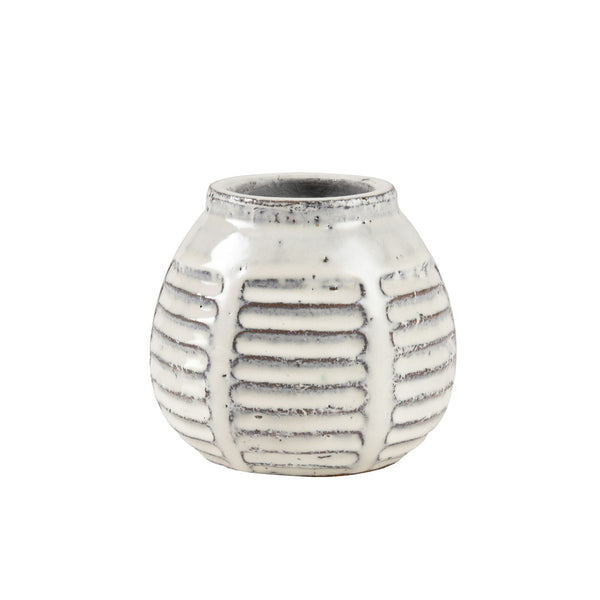 Atlas Muriel Vase - Charming Aged White Terracotta for Rustic Coastal Farmhouse Decor and Accents AC11492-01