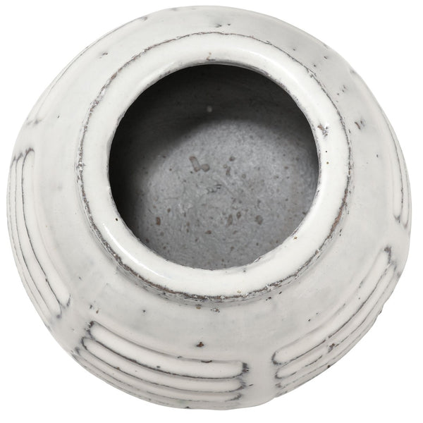 Atlas Muriel Vase - Charming Aged White Terracotta for Rustic Coastal Farmhouse Decor and Accents AC11492-01