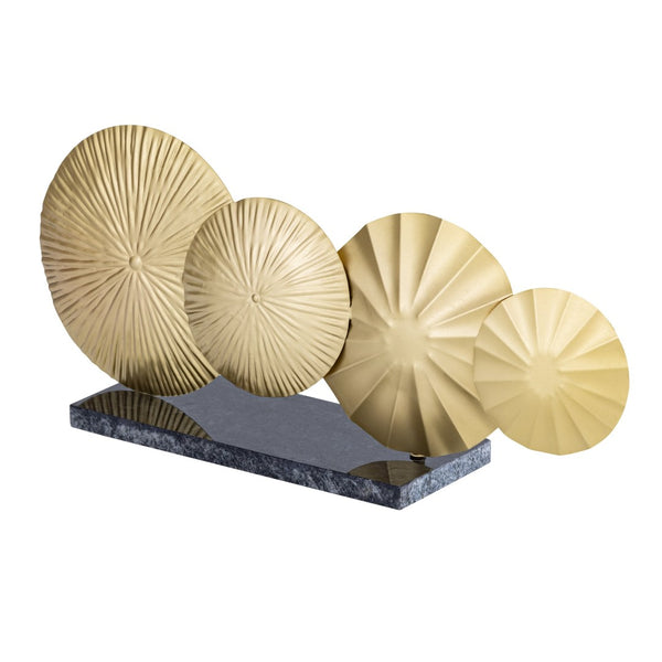 Atlas Murray Sculptural Accent - Elegant Gold Discs on Black Marble Base for Modern Home Decor Appeal AC11493-01