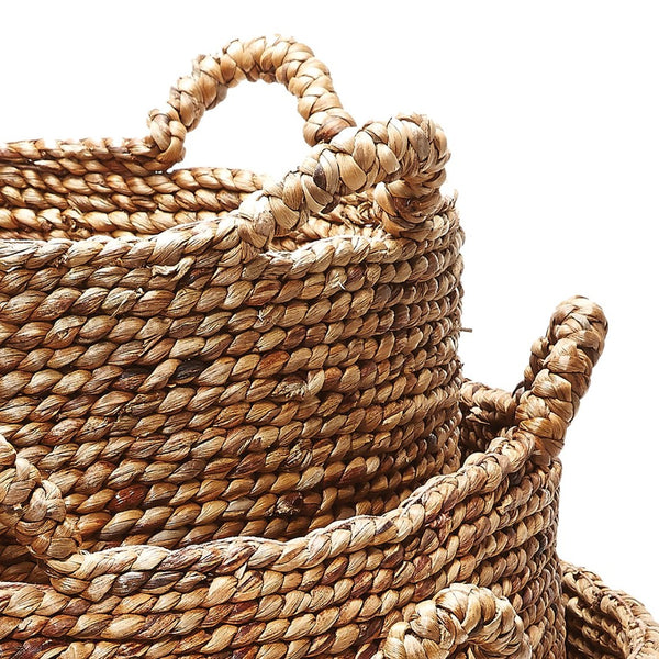 Atlas Natural Low Rise Baskets Set - 3 Handwoven Nesting Storage Bins for Stylish Home Organization AC11494-01S