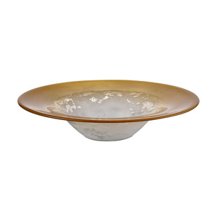 Atlas Nealon Bowl - Handcrafted Yellow Ochre Ombre Glass Centerpiece for Artisanal Home Decor Elegance AC11496-01