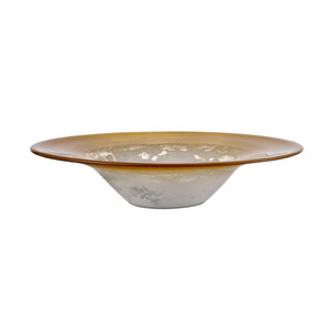 Atlas Nealon Bowl - Handcrafted Yellow Ochre Ombre Glass Centerpiece for Artisanal Home Decor Elegance AC11496-01