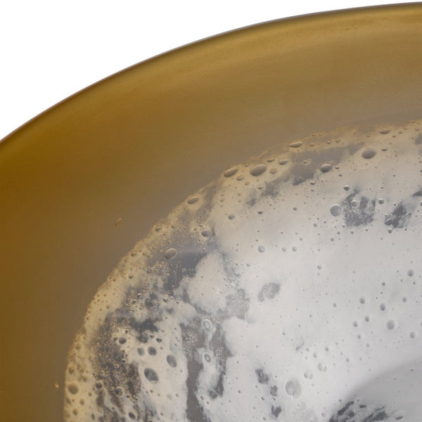Atlas Nealon Bowl - Handcrafted Yellow Ochre Ombre Glass Centerpiece for Artisanal Home Decor Elegance AC11496-01