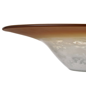 Atlas Nealon Bowl - Handcrafted Yellow Ochre Ombre Glass Centerpiece for Artisanal Home Decor Elegance AC11496-01