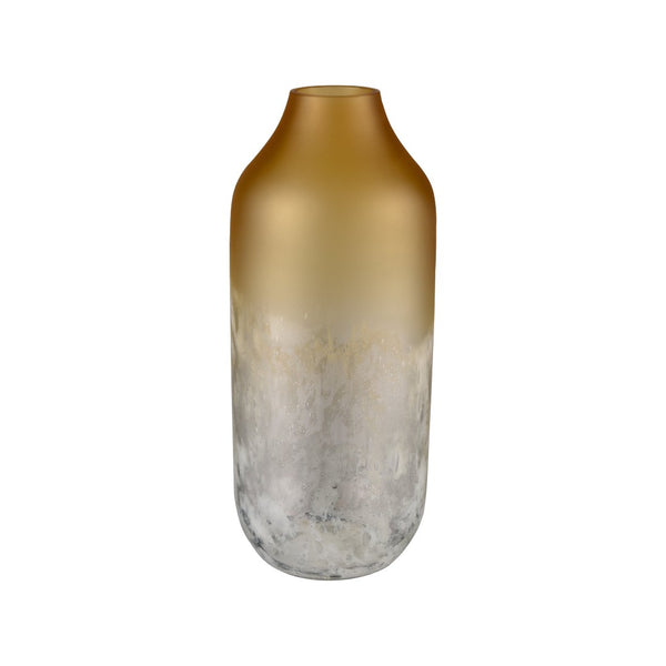 Atlas Nealon Vase - Artisan-Crafted Glass Accent in Yellow Ochre with Unique Speckled Design for Home Decor Small Ochre AC11497-01