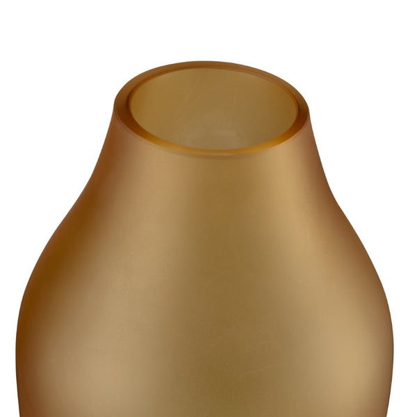 Atlas Nealon Vase - Artisan-Crafted Glass Accent in Yellow Ochre with Unique Speckled Design for Home Decor Small Ochre AC11497-01