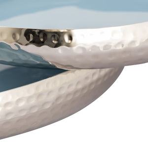 Atlas Nelson Tray Set of 2 - Stylish Light Blue Enamel Nesting Trays for Elegant Tabletop Organization AC11498-01S