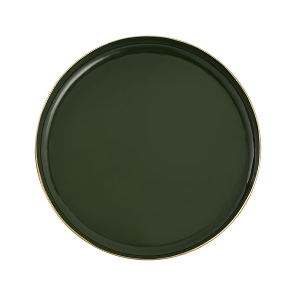 Atlas Nelson Tray Set of 2 - Dark Green Enamel Nesting Trays for Elegant Tabletop & Versatile Display AC11498-02S