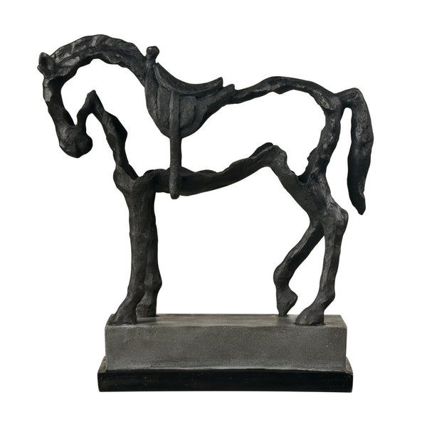 Atlas Noble Sculpture - Timeless Aged Black Horse Accent for Elegant Home Decor & Stylish Displays AC11499-01