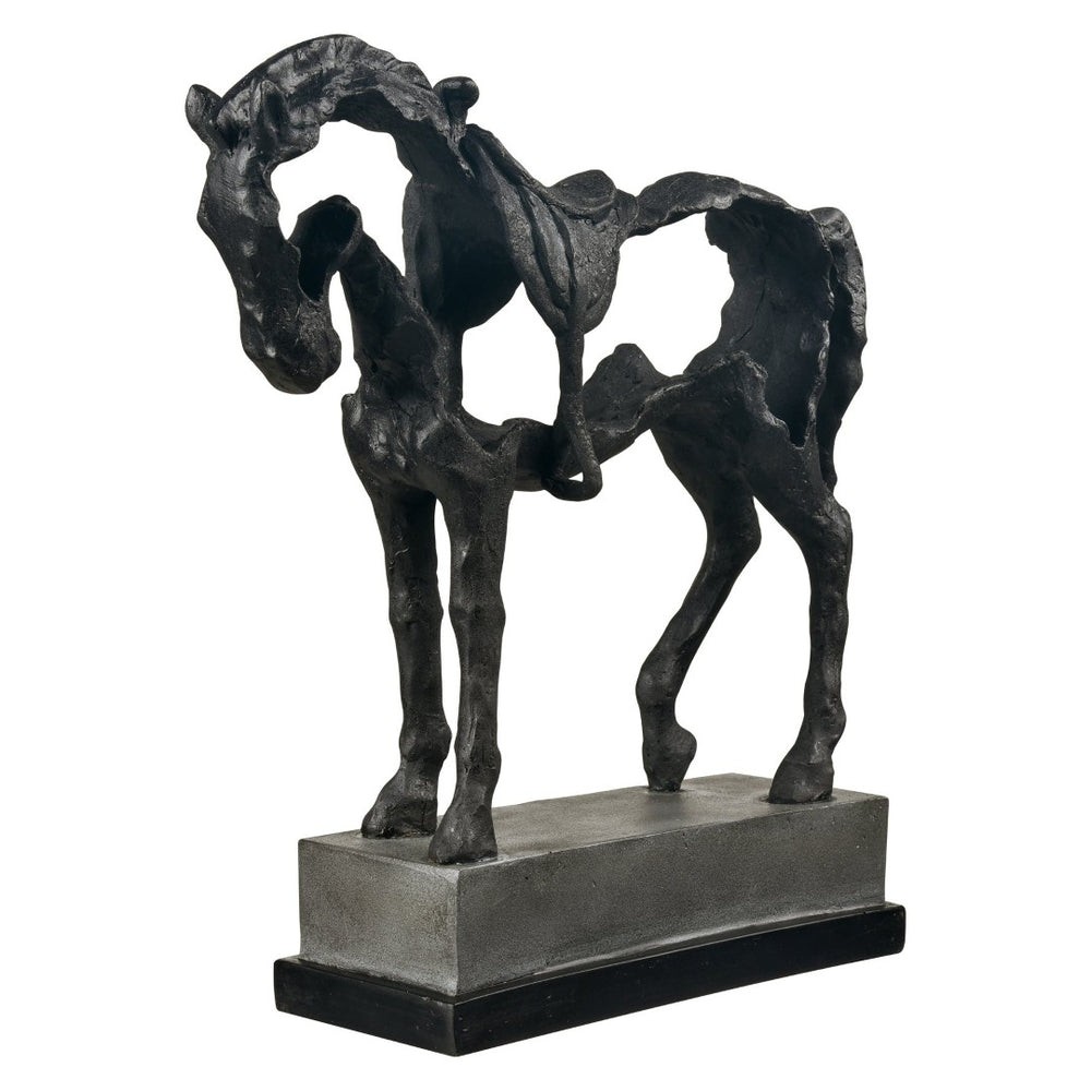 Atlas Noble Sculpture - Timeless Aged Black Horse Accent for Elegant Home Decor & Stylish Displays AC11499-01