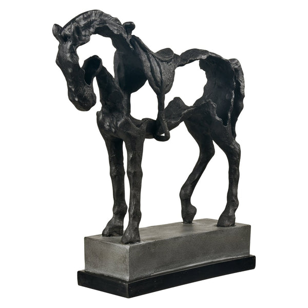 Atlas Noble Sculpture - Timeless Aged Black Horse Accent for Elegant Home Decor & Stylish Displays AC11499-01
