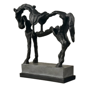 Atlas Noble Sculpture - Timeless Aged Black Horse Accent for Elegant Home Decor & Stylish Displays AC11499-01