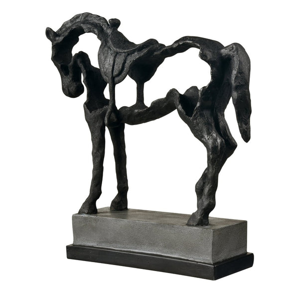 Atlas Noble Sculpture - Timeless Aged Black Horse Accent for Elegant Home Decor & Stylish Displays AC11499-01