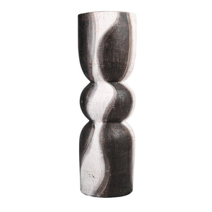 Atlas Noma Vase - Artisanal Terracotta Statement Piece with Unique Wavy Design for Elegant Home Décor Large Dark Brown AC11500-01