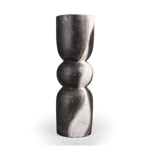 Atlas Noma Vase - Artisanal Terracotta Statement Piece with Unique Wavy Design for Elegant Home Décor Large Dark Brown AC11500-01