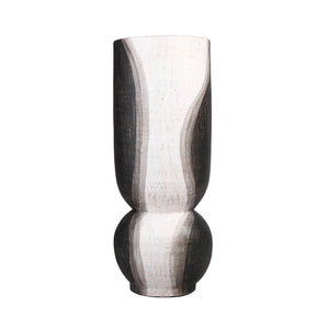 Atlas Noma Vase - Artisanal Terracotta Statement Piece with Unique Wavy Design for Elegant Home Décor Small Dark Brown AC11501-01