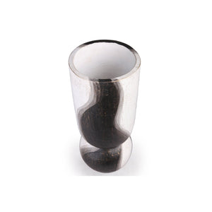 Atlas Noma Vase - Artisanal Terracotta Statement Piece with Unique Wavy Design for Elegant Home Décor Small Dark Brown AC11501-01