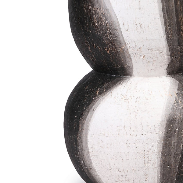 Atlas Noma Vase - Artisanal Terracotta Statement Piece with Unique Wavy Design for Elegant Home Décor Small Dark Brown AC11501-01