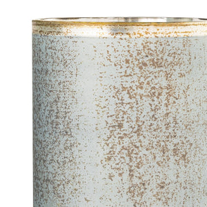 Atlas Oasis Medium Vase - Sculptural Frosted Blue Glass with Metallic Accents for Modern Decor Elegance AC11503-01