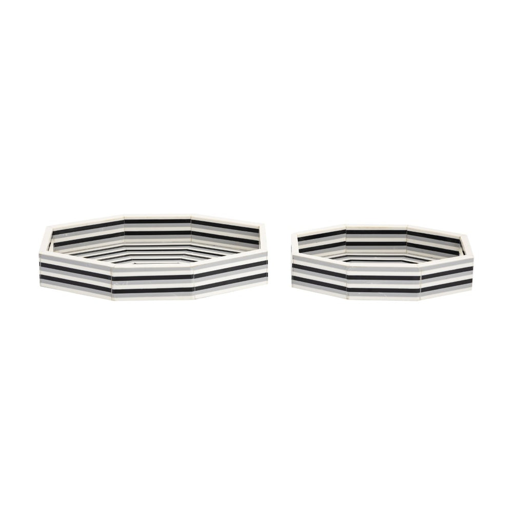 Atlas Octagonal Nesting Trays Set of 2 – Modern Geometric Design for Stylish Tabletop Décor and Organization AC11505-01S