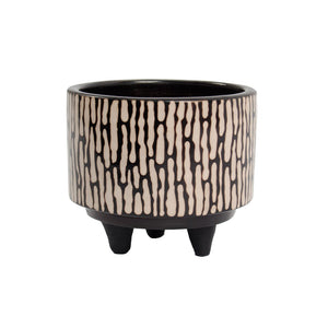 Atlas Ofelia Planter - Small Black Ceramic Accent for Succulents, Stylish Home Decor, and Modern Spaces AC11509-01