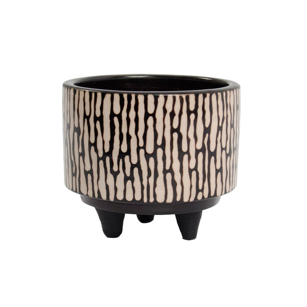 Atlas Ofelia Planter - Small Black Ceramic Accent for Succulents, Stylish Home Decor, and Modern Spaces AC11509-01