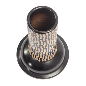 Atlas Ofelia Vase - Sculptural Ceramic Column with Two-Tone Finish for Modern Home Décor and Style Medium Black AC11510-01