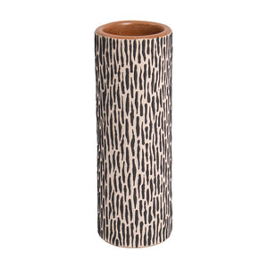 Atlas Ofelia Vase - Sculptural Ceramic Column with Two-Tone Finish for Modern Home Décor and Style Tall Black AC11511-01