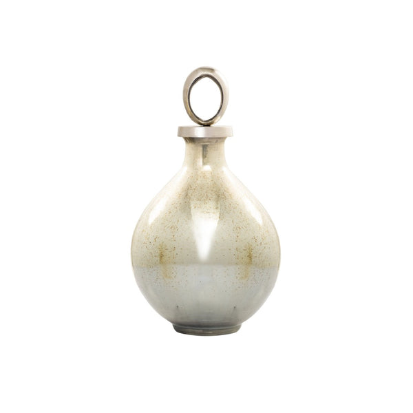 Atlas Opal Ring Decorative Bottle – Elegant Ombre Mercury-Glass with Polished Nickel Accents for Home Decor Medium AC11512-01