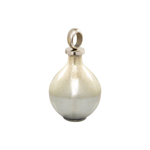 Atlas Opal Ring Decorative Bottle – Elegant Ombre Mercury-Glass with Polished Nickel Accents for Home Decor Medium AC11512-01