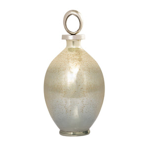 Atlas Opal Ring Decorative Bottle – Elegant Ombre Mercury-Glass with Polished Nickel Accents for Home Decor Large AC11512-02
