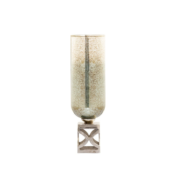 Atlas Opal Vase - Modern Ombre Mercury Glass Centerpiece with Polished Metal Accents for Elegant Décor Medium AC11513-01