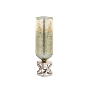 Atlas Opal Vase - Modern Ombre Mercury Glass Centerpiece with Polished Metal Accents for Elegant Décor Medium AC11513-01