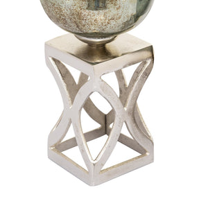 Atlas Opal Vase - Modern Ombre Mercury Glass Centerpiece with Polished Metal Accents for Elegant Décor Medium AC11513-01