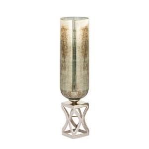 Atlas Opal Vase - Modern Ombre Mercury Glass Centerpiece with Polished Metal Accents for Elegant Décor Large AC11513-02
