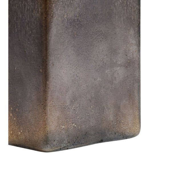 Atlas Oreja Vase - Small Rustic Elegance in Smoke Gray Glass with Honeycomb Texture for Modern Decor AC11514-01
